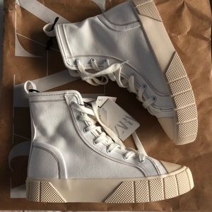 Zara white high top sneakers